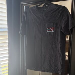 Vineyard Vines Black Tee with Colorful Logo